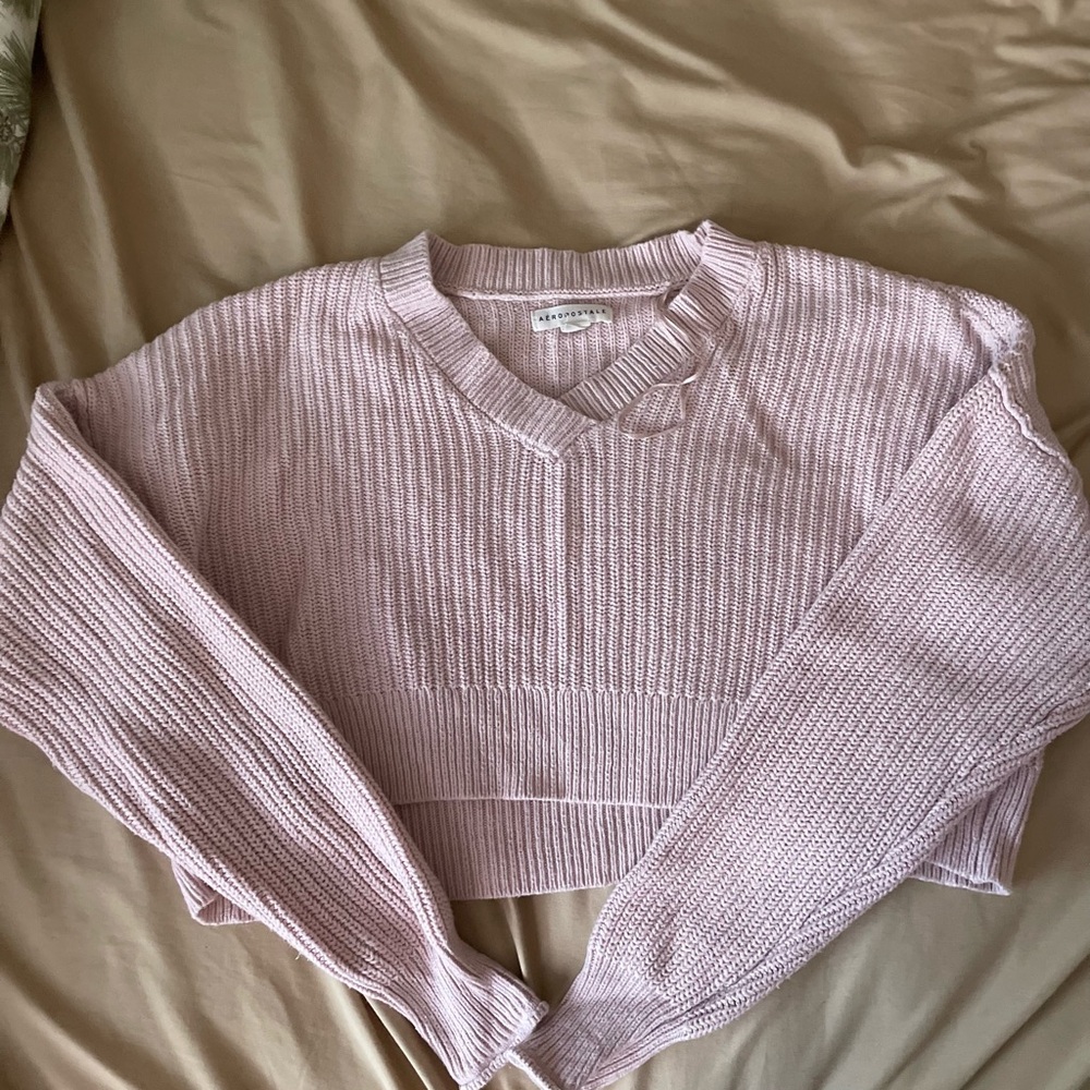 Aeropostale Pink V-Neck Sweater